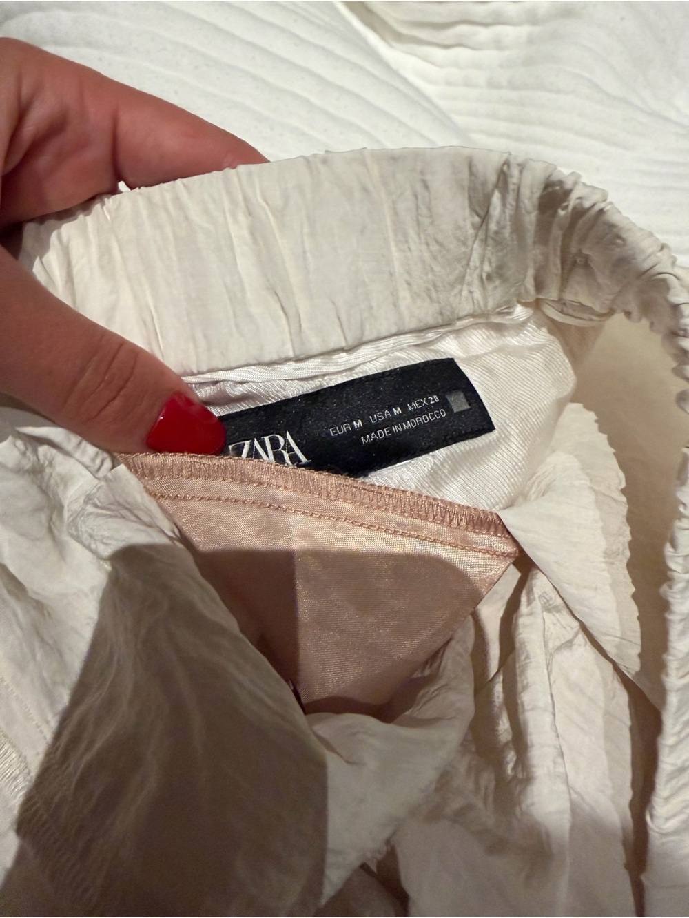 Zara WRINKLED EFFECT WIDE LEG PANTS - Picture 5 of 5